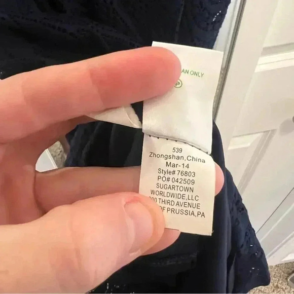 Lilly Pulitzer Navy Blue Lace Tank Dress - Picture 7 of 8